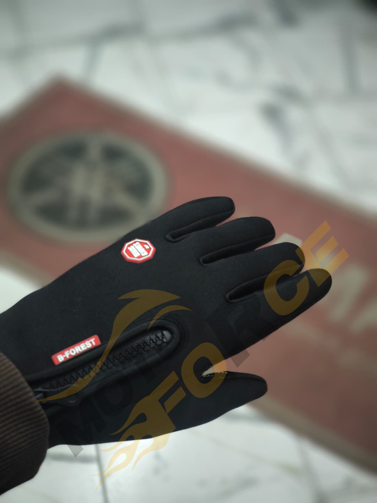 Universal Eldiven Su Rüzgar Geçirmez Kaymaz Fermuarlı Dokunmatik Ekran Eldiveni